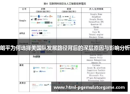 朗平为何选择美国队发展路径背后的深层原因与影响分析